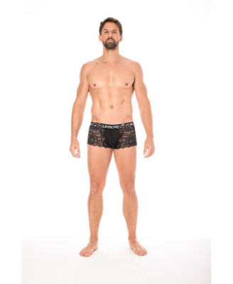 Boxer noir en dentelle délicate 